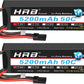 2 pieces HRB 7.4V 2S 5200mAh 50C TRX Hardcase Lipo Battery