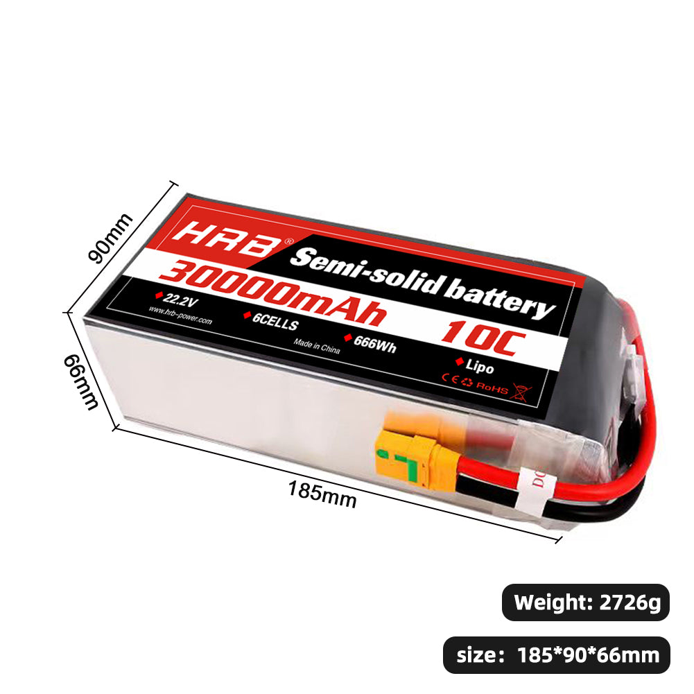 HRB 30000mAh 10C 6S 22.8V Semi-solid battery Customizable