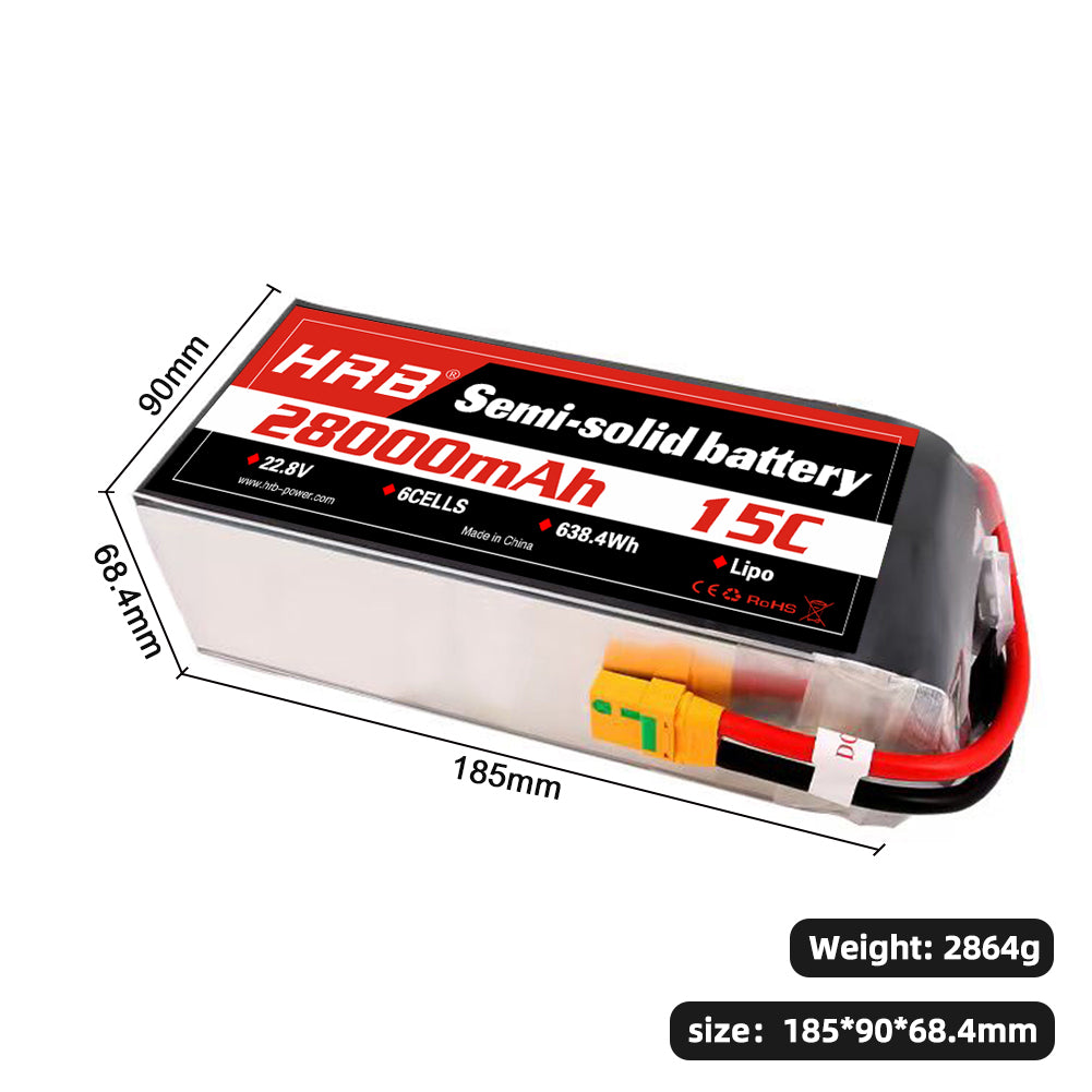 HRB 28000mAh 15C 6S 22.8V Semi-solid battery Customizable