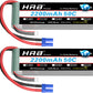 HRB 2pcs 3S 2200mAh Lipo Battery EC3 50C Shorty 11.1V RC Lipo Battery