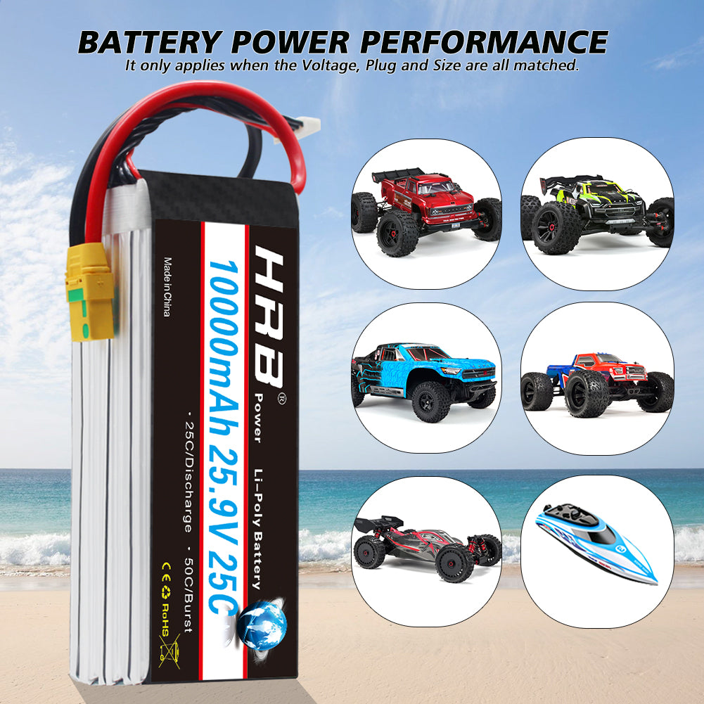 HRB 25.9V 10000MAH 7S lipo battery XT90S XT90 AS150 XT150 for Plane Drone Boat