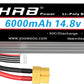 HRB 14.8V 6000mAh 4S Lipo Battery Pack 50C with XT60