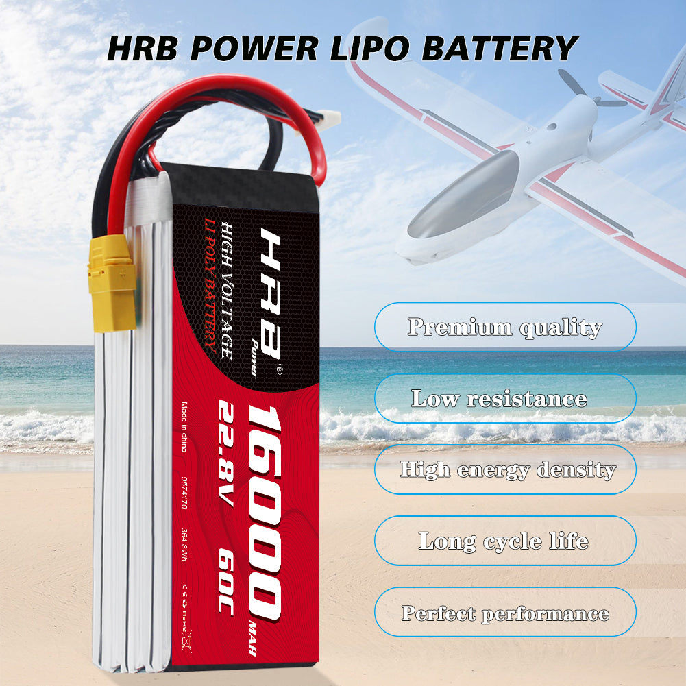 HRB 6S 22.8V 16000mAh 60C Lipo Battery