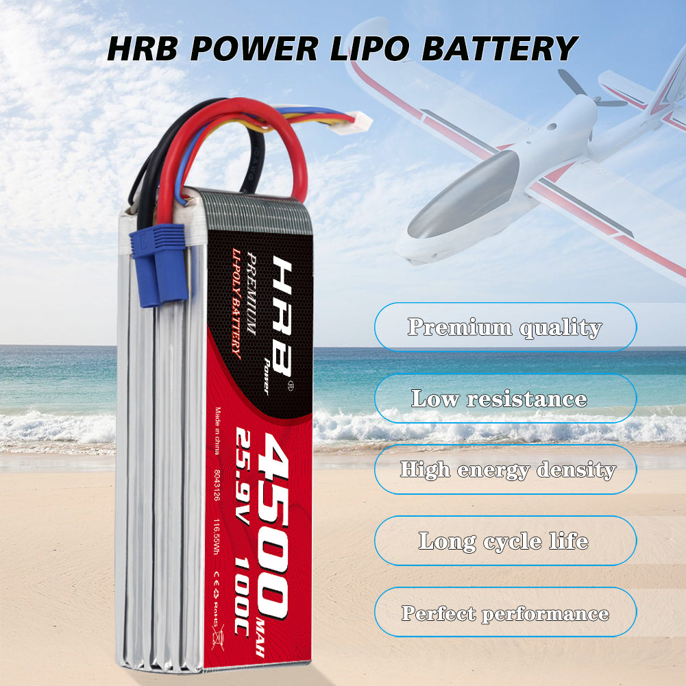 HRB 4500mAh 7S 25.9V LiPo Battery 100C for RC Helicopter Airplane Boat