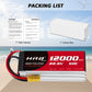 HRB 6S 22.8V 12000mAh 60C Lipo Battery