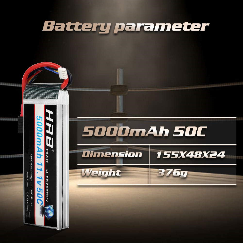 HRB 3s 11.1v 5000mah 50C with TRX/T/XT60/EC5 for RC Traxxas/Car/Truck/Buggy/Boat/ Drone